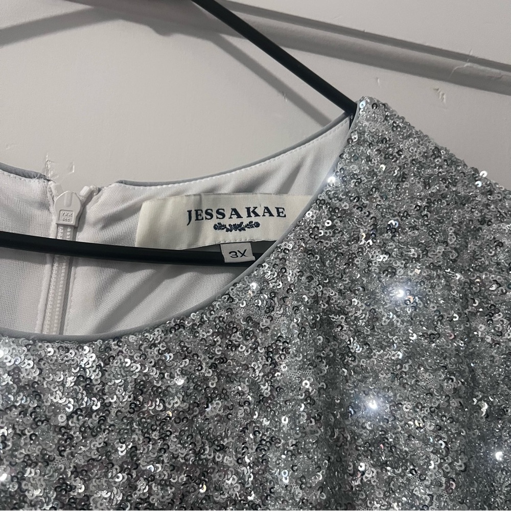 JessaKae Silver Sequin Midi Dress - Picture 4 of 6